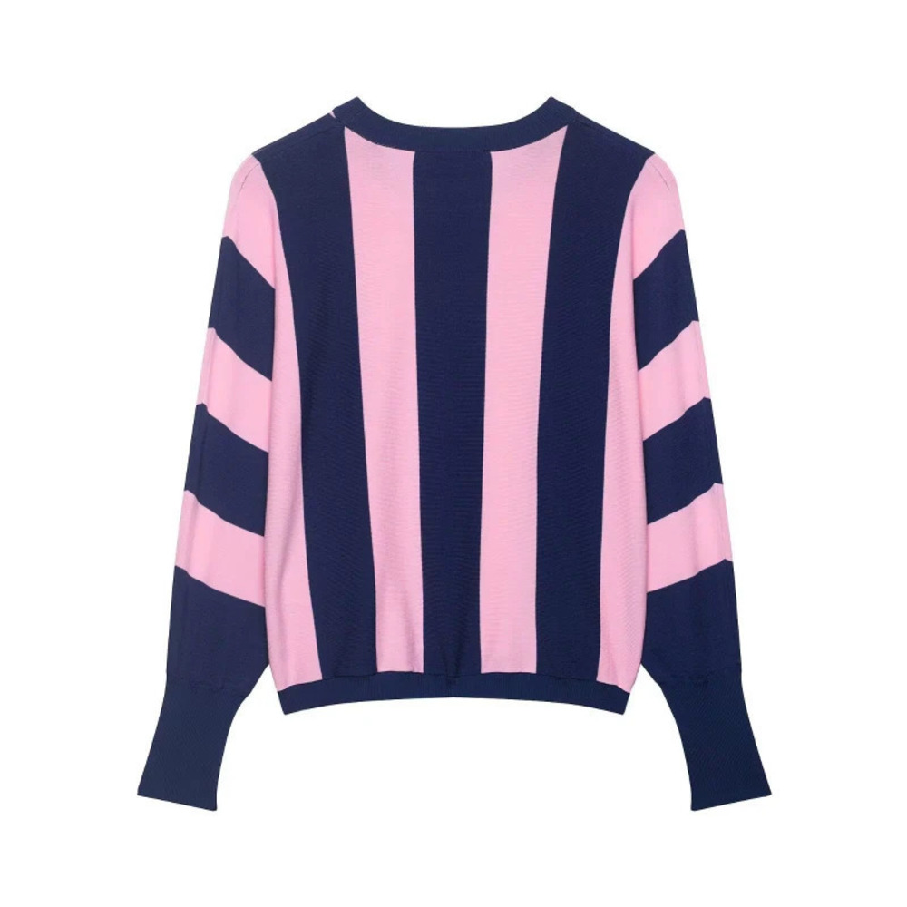 ZARA Chic Contrast Stripe Round Neck Knit Sweater